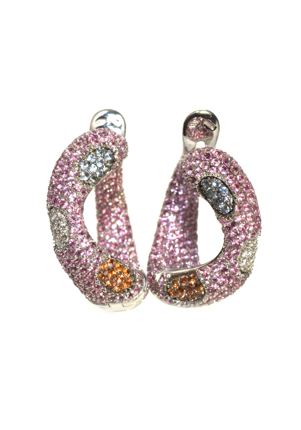 Multi-colored sapphire hoop earrings in Gold for | Dolce&Gabbana® US